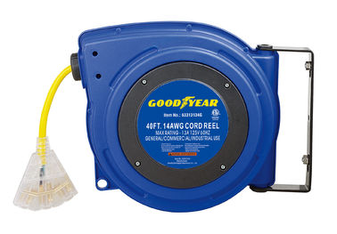 125 Volt 13 Amp 3 Core Compact Goodyear Hose Reel With Reset Button