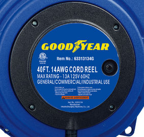40ft Triple Tap Heavy Duty Extension Cord Reel Goodyear Hose Reel With LED Lighted Connector