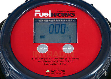 Accurate 1" Inlet And Outlet  Fuel Oil Flow Meters with LCD Display , Face Adjusted 360º