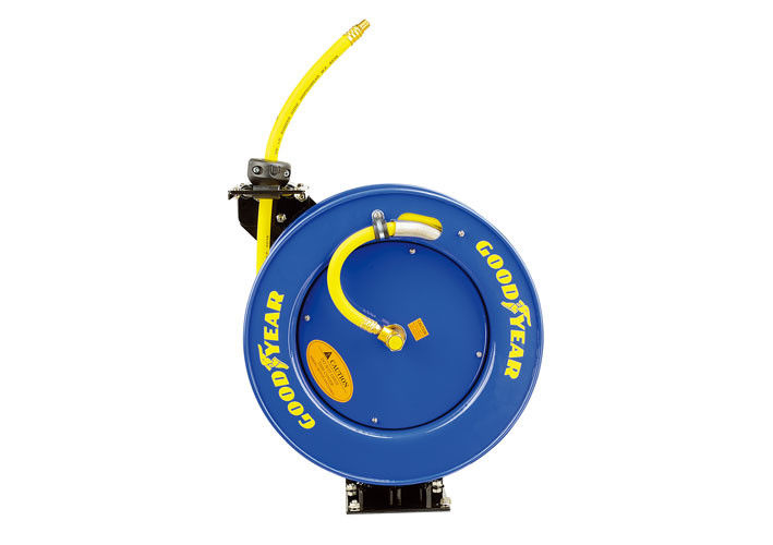 Goodyear Retractable Air/Water Hose Reel with 3/8-Inch by 50-Feet Hybrid Hose Heavy Duty Max. 300PSI Lightweight