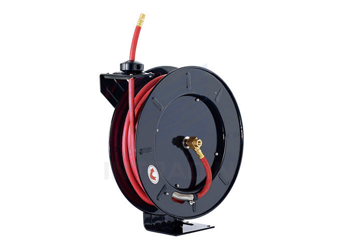 Heavy Gauge Steel Frame Air And Water Hose Reel With Multi - Position Locking Ratchet
