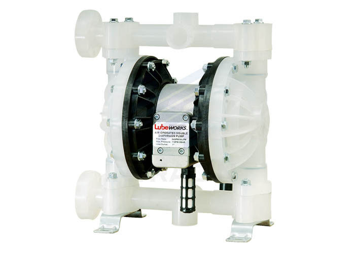 1&quot; Inlet / Outlet Air Operated Diaphragm Pump With Nitrile Elastomer PTFE Ball Valve